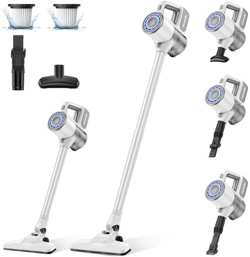 VersLife Aspirateur Balai sans Fil S6PRO, Aspirateur sans Fil Puissant 30Kpa avec 30 Min d'Autonomie, 4 en 1 Aspirateur Balai sans Sac pour Les Poils d’Animaux, Tapis, Sols, Nouveau modèle 2025