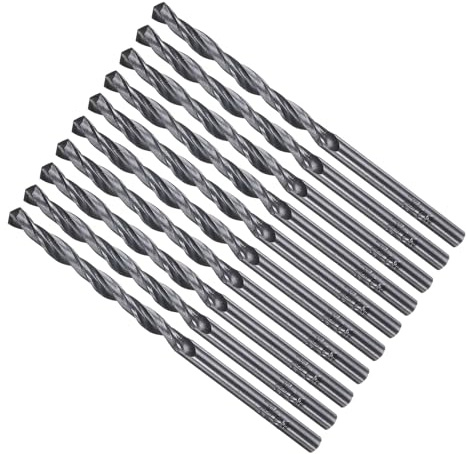 METALLIXITY Drill Bit (3mm) 4241 High-Speed Steel for Wood 10Pcs | Straight Shank Nitriding Black 118° for Wood Plastic Iron Copper Aluminum Low Soft Metal