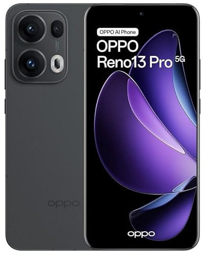 OPPO Reno Reno13 Pro 5G AI Smartphone, Tripla fotocamera 50+50+8MP, Selfie 50MP, Display 6.83” 120HZ AMOLED FHD+, 5800mAh, RAM 12GB(Esp4GB/8GB/12GB)+ROM 512GB, [Versione Italia], Graphite Grey