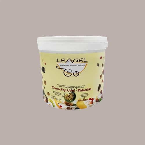 Lucgel Variegato per Gelato Choco Pop Corn al Gusto Pistacchio con Pop Corn Leagel - 4 Kg -