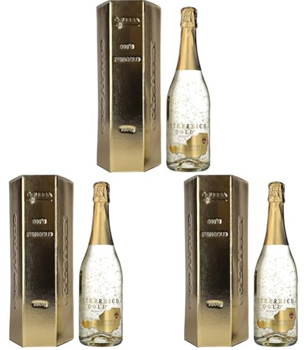 Österreich Gold - mit 23 Karat Blattgold mit Geschenkverpackung (1 x 0.75 l) (Packung mit 3)