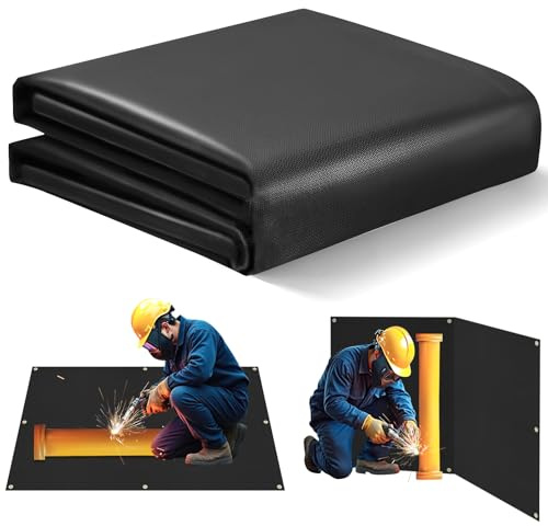 Heavy Duty Welding Blanket, 4x6ft Silicone Coated Fiberglass Welding Curtain with Grommets, Fireproof Insulation Blanket for Industrial Welding Cutting, Multi-use Fire Blankets for Smoker Grill-Black