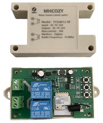 MHCOZY Tuya Smart Life App Zigbee Smart Wireless DC Linear Acuator/Motor Forward Reverse Controller Relay Module, funciona con Alexa (Tuya Zigbee Hub necesario)