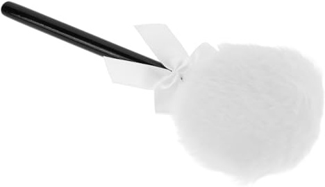 OUNONA Polvo Corporal Puff Esponjoso con Mango Suave y Seguro para Maquillaje Facial y Corporal Material Plush para Casa y Salón Color Blanco