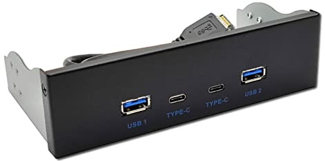 ZEPFJHE USB 3.2 Front Panel Hub Multi-USB Slot USB3.2 Type-c Super-Speed Port Fits 3.5 Open Bay Space Optical Drive Panel Optical Drive