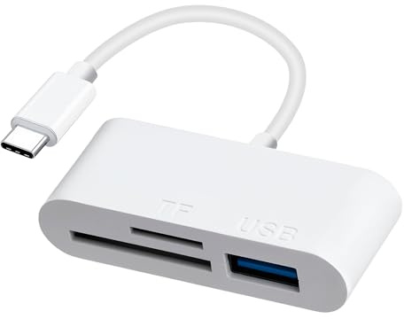 Solryn Lecteur de Carte SD USB C, 3-en-1 USB-C OTG avec Fentes SD/Micro SD/USB-A, Lecteurs de Carte Mémoire Externes pour iPhone 15 16 Mac iPad, Galaxy S21 / S22 / S23