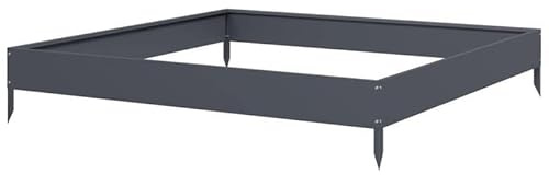 Bancal de acero 100 x 100 x 18,5 cm – antracita, duradero y resistente a la intemperie para el cuidado del jardín, ideal para cultivo de hortalizas y parterres de flores