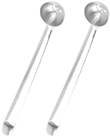BESPORTBLE Cucharas para Aceitunas de Acero Inoxidable 6.69 Pulgadas Mango Largo Orificio de Drenaje para Uso en Cocina y Hogar