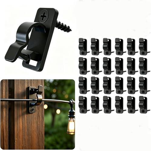 80Pack Outdoor Hooks for Lights Fence Hooks for Outdoor Lights Fence Panel Clips Fairy Light Hooks Gutter Hooks for Outdoor Lights for Christmas,Garden Hooks for Light and Cable Hangers