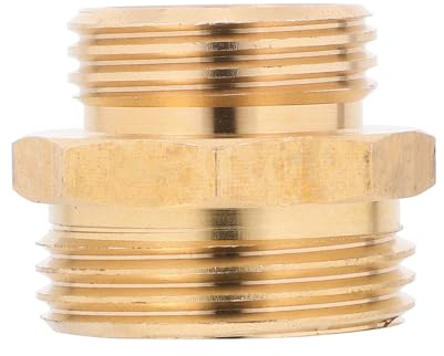 TOYANDONA Brass Male to Male Hose Connector Adapter 3/4 Inch to 1 Inch Threaded Reducer for Garden Hose and Plumbing Use, Sturdy Brass Material with Easy Thread Compatibility