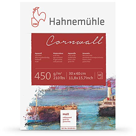 Aquarellblock Cornwall matt 450g/m?, 30x40cm, 10Blatt