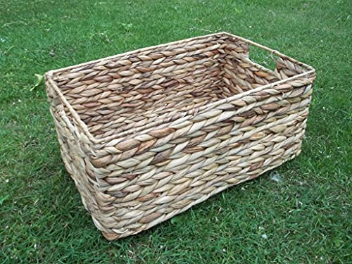Regalkorb, Schubladenkorb aus Seegrasgeflecht und Metall ca. 25 x 40 x 17cm