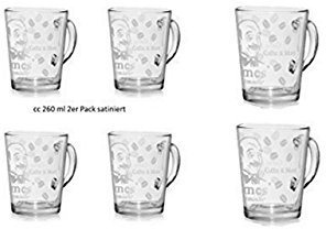 6 Latte Macchiato/Cappuccino Gläser für Kaffeeautomaten 260 cc