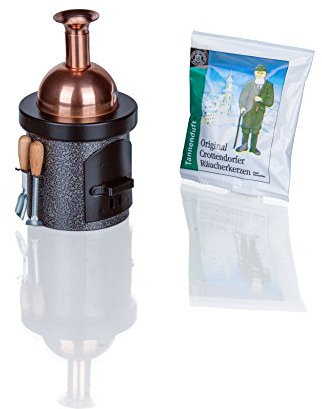 Crottendorfer Räucherkerzenofen Braukessel in schwarz - Hammerschlag - für Räucherkerzen Größe M