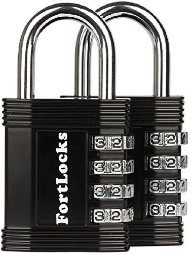 Candado para taquilla | Candado de combinación de 4 dígitos para gimnasio, escuela, trabajo, armario, puerta y más | 2 unidades, negro