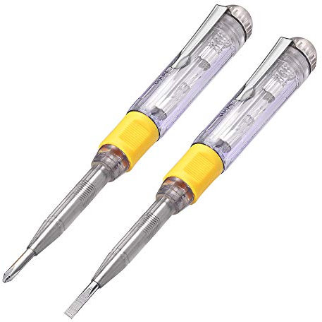 Eightwood Tester di Rete Cacciavite Tester elettrico per Penna Tester di tensione 220v Cacciavite con intaglio Cacciavite elettrificato Rivelatore di tensione 1 test pen 2pz