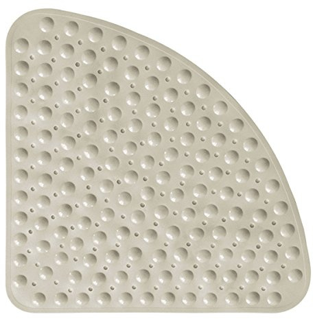 Sector Corner Shower Mat Alfombra Antideslizante Alfombra de baño Estera de succión Bañera de bañera, 54x54CM, Marfil