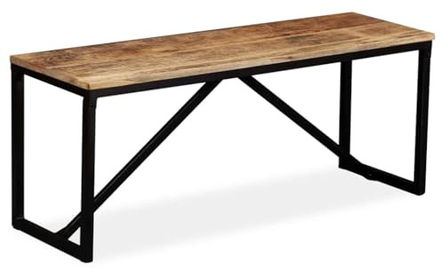 vidaXL Sitzbank Mangoholz Vintage 110x35x45cm Holzbank Wartebank Flurbank Bank