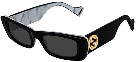 GUCCI Womens GG0516S Sunglasses, Black-Black-Grey, 52