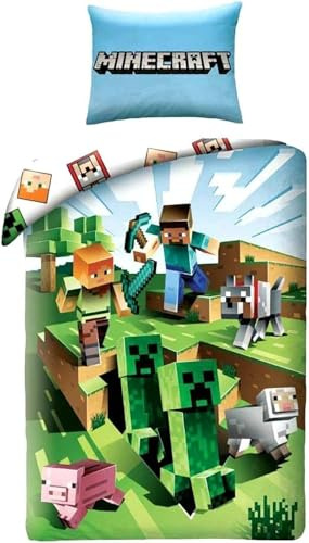 Minecraft Cactus Run Funda Nórdica Cama 90 140x200 + Funda Almohada 70x90