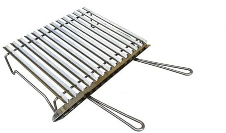 Fonderia Bongiovanni | Graticola per Camino | Graticola per Barbecue | in Acciaio | Griglia Tutta Inox per barbecue con recupero oli | 70x40 cm