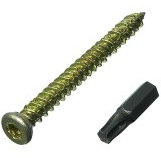10 x Tür-/Fenster-Betonrahmen-Schrauben + Kappen, 7,5 mm 132 mm + gratis Torx-Bit