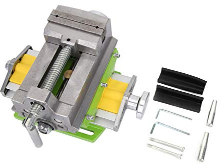 Fafeicy Kreuzgleitbohrschraubstock, verstellbare flache Zange aus Aluminiumlegierung, 2-Wege X-Y Bankklemme