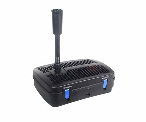 Bass Polska 3-in-1 Teichpumpe mit UVC-Klärer und Springbrunnen-Set, 2500 l/h, 11 W UV-Lampe, 54 W, 8 m Kabel, 3 Fontänenaufsätze