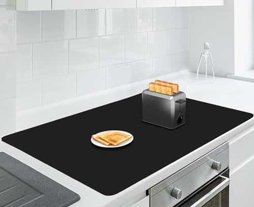 AECHY Silikonmatte Groß, 90L x 60B cm, 2mm Dicke, Schwarz | Wasserfest, Hitzebeständig, Rutschfest, Leicht zu Reinigen, Vielseitige Schutzmatte für Küche und Tisch