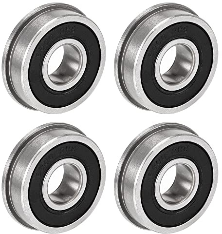 sourcing map F6000-2RS Kugellager mit Flansch, 10 x 26 x 8 mm, doppelt abgedichtete Chromstahl-Kugellager, 4 Stück