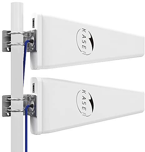 KASER Antenna LPDA 5G 4G LTE Esterno Mimo Logaritmica 698-2700 | 3300-3800 MHz Guadagno fino 12 dBi compatibile per Router 5G 4G Uscita N-SMA con Adattatore TS9 e 2 Cavi a Bassa Perdita da 10M