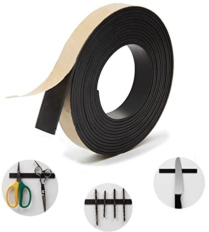 Windspeed 3M Magnetic Tape/Strip Magnetic Tape Self Adhesive, Magnetic Tape Extremely Adhesive Flexible Magnetic Strip with Self Adhesive Sticky Magnets for Refrigerator and Dry Erase Board 15.5mm*3m