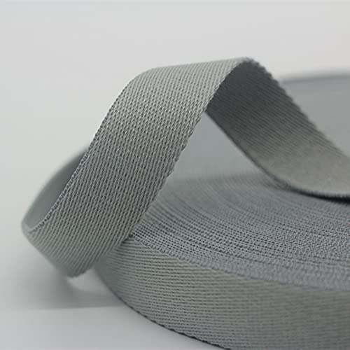 Duories 10 Yards Nähtechnik Köperband Baumwoll Schrägband Textilband Baumwoll Gurtband Nahtband für Taschen,Umhängetaschen,Handtaschen,Basteln Nähen DIY Handwerk,15 Farben und 5 breites(grau,25mm)