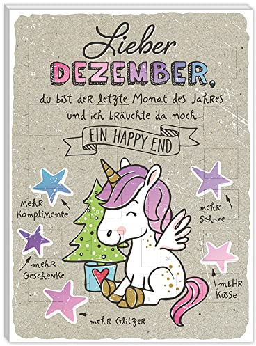 H:) PPY life Adventskalender Motiv „Einhorn“ | 26 cm x 35 cm, Schoko-Adventskalender, 75 g | Kalender mit Schokolade für Kinder, Mädchen | 51127