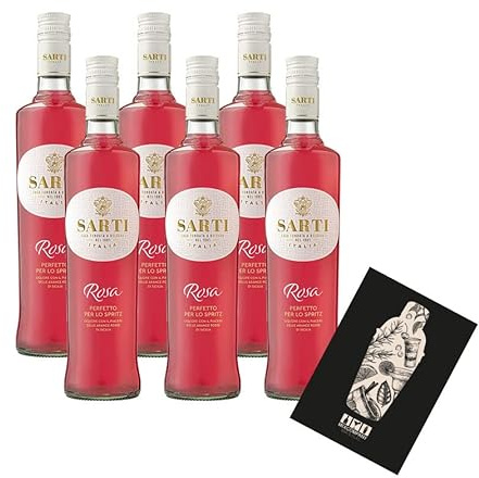 Mixcompany Bar & Glas Sarti 6er Set Aperitif Rosa 6x 0,7L (17% Vol) Sarti Mailand Italien- [Enthält Sulfite]