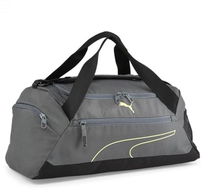 Puma - Fundamentals Sports Bag S, Bolsa Deportiva Adultos Unisex, Mineral Gray-Lime Sheen, OSFA -
