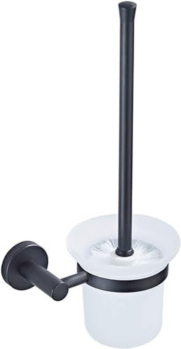JQFDD Brosse de Toilette WC Laiton Noir Brosses WC et Support Murale Balayette WC, Antibactérienne à Séchage Rapide