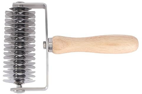 Cabilock cortapizzas pizza cutter celosía de pizza de rodillos herramienta cortador de rodillos para pizza rodillo cortador de acero inoxidable enrejado postre mango de madera
