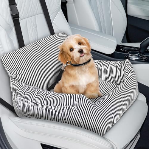 Otauoaea Hunde Autositz, Waschbarer Hundeautositz Hundesitz Kleine Hunde, Autositz Hund Rückbank, Hundebett Auto, Hundekorb Auto mit Sicherheitsgurt & Hundekissen & Aufbewahrungstaschen