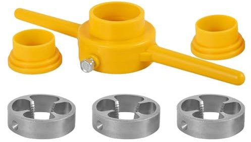 PVC-Gewindemacher-Werkzeug – PVC-Gewindeschneider-Set | wiederverwendbares Rohrgewinde-Set mit 1,27 cm / 3/4 Zoll / 2,5 cm / 1 Zoll Schneideisen, inklusive Schraubenschlüssel