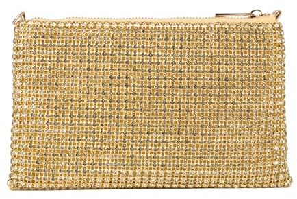 Michelle Moon - Elegante Damen-Clutch für Hochzeiten, Partys und Events | Clutch mit Schultergurt, ideale elegante Damen-Handtasche für Zeremonie; Handtasche für Damen für besondere Anlässe, Gold -