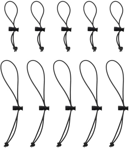 HARFINGTON 10pcs Elastic Cable Tie 5.9 9.84 Multipurpose Extra Thick Cable Organizer Adjustable Cable Strap Toggle Tie Reusable Tangle for Home Office Travel, Black