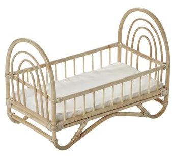 Vertbaudet Puppenbett aus Rattan MINI Boho beige