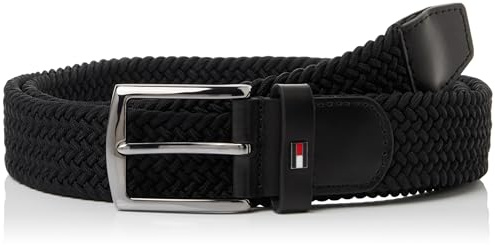 Tommy Hilfiger Ceinture Homme Denton Elastic Tressée, Noir (Black), 105 cm