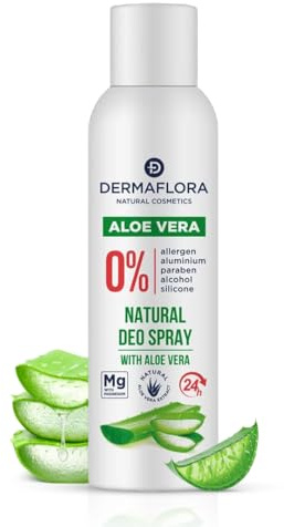 Dermaflora Natural Aloe Vera Deodorant Spray – 150ml | Aluminium-Free Spray Deodorant for Men & Women | Gentle, Soothing, Long-Lasting Protection for Sensitive Skin
