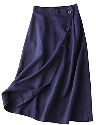 Vielseitiger mehrlagiger Rock für Damen und Maxiröcke, lässiges A-Linien-Kleid, Sommer, Baumwolle und Leinen, mittellang, elastische Taille, großer Swing-Rock, halblang, Damen-Satin-Rock,