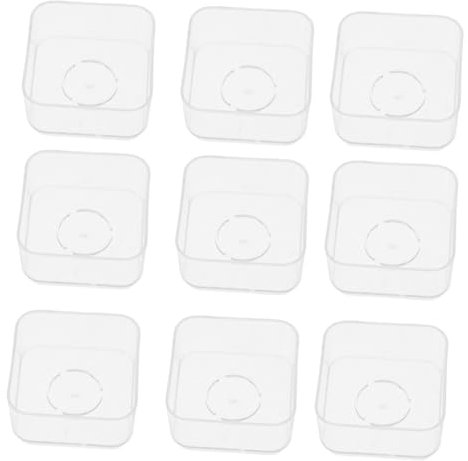 SHINEOFI Fabricación de Velas 10 Piezas de Vasos Cuadrados para Velas de Té Platos de Plástico para Velas de Té Diseño Seguro para Decoración del Hogar