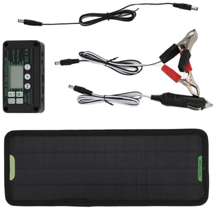 Kit de chargeur de batterie de panneau solaire : chargeur goutte à goutte pour voiture, moto, tracteur, bateau, camion | Puissance de charge USB 12 V/24 V pour véhicules, avec contrôleur,