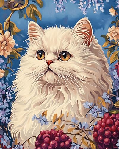 N.LANSHAN DIY Teppich Knüpfen Set Katzen-Tierportrait Knüpfpackungen Für Anfänger,Senioren Und 3D-Heimwerker. Teppich-Set. 60x90cm