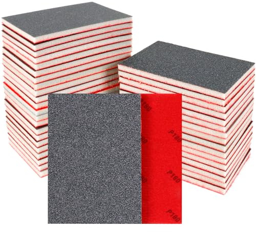 24 st slipsvamp-set – 180 slipdynor, flexibla sandpappersblock grova och fina, skumslipdynor tvättbara och återanvändbara, våta och torra sandpapper för väggpolering av metall trä